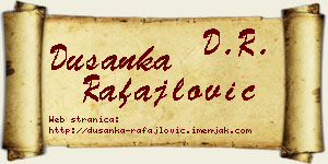 Dušanka Rafajlović vizit kartica
